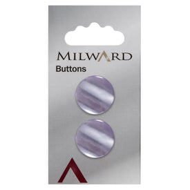 Milward Knap - 0126 - Lilla blank - 19 mm - 2 stk