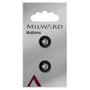 Milward Knap - 1044 - Sort/diamant - 14 mm - 2 stk