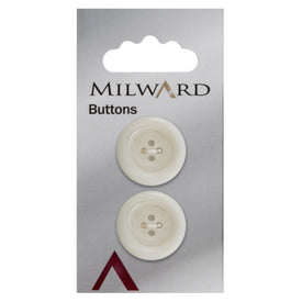 Milward Knap - 0851 - Hvid - 22 mm - 2 stk