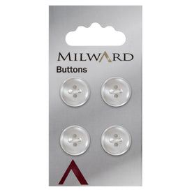 Milward Knap - 0860 - Hvid - 13 mm - 4 stk