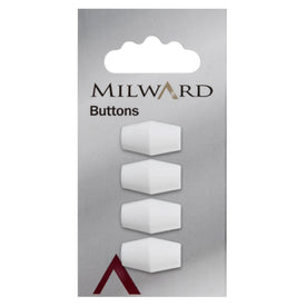 Milward Knap - 0864 - Hvid - 19 mm - 4 stk