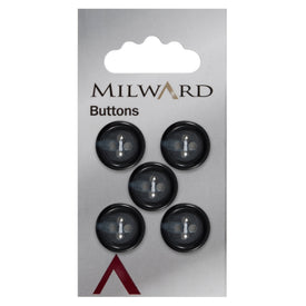 Milward Knap - 0946 - Sort - 15 mm - 5 stk