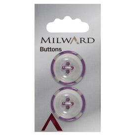 Milward Knap - 1094 - Blank lilla - 23 mm - 2 stk